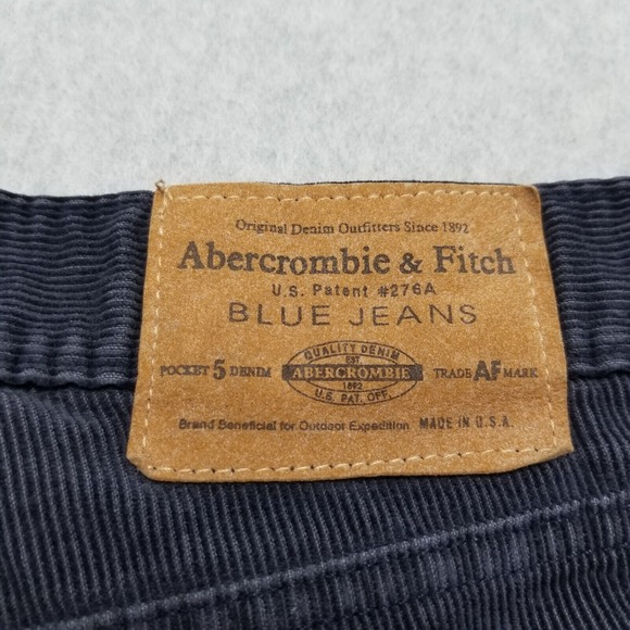 Vintage Abercrombie‎ & Fitch Pants Womens 8 Blue Pockets Flared Velvet 30x30 - Picture 14 of 14